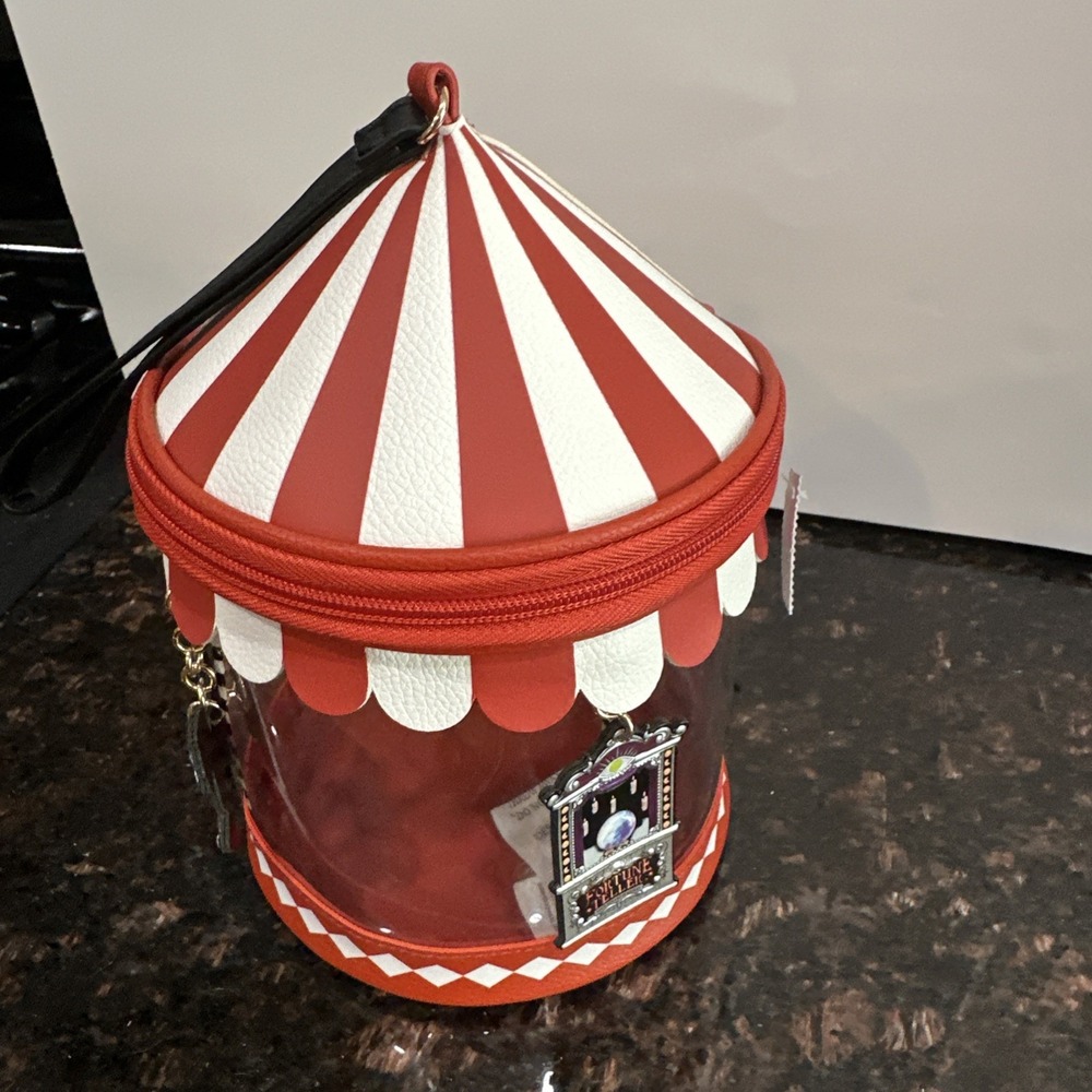 Bath & Body Works Halloween 2026 CAROUSEL TENT Wristlet Clear Purse Zip Bag NWT - Picture 2 of 9